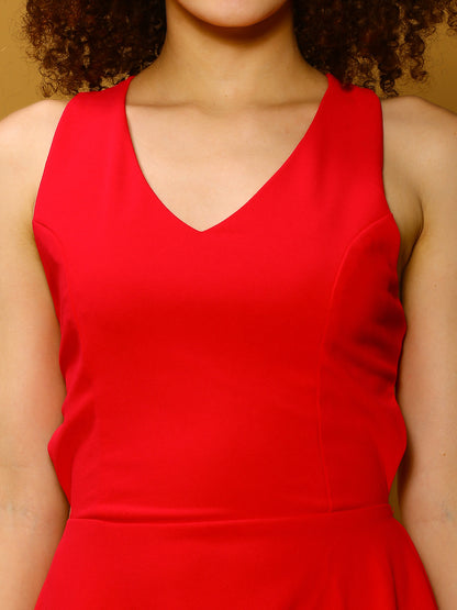 Fushia Solid Mini Dress