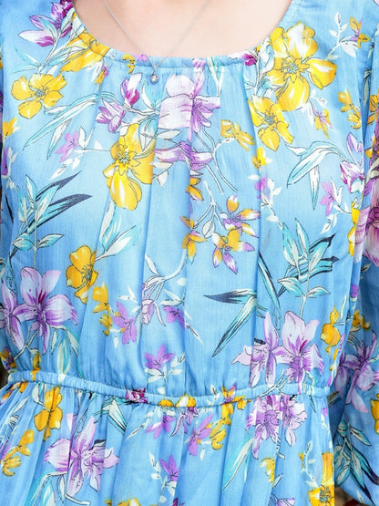 Leight weight flowy Pastel Bloom Vibe Check Twirling Dress