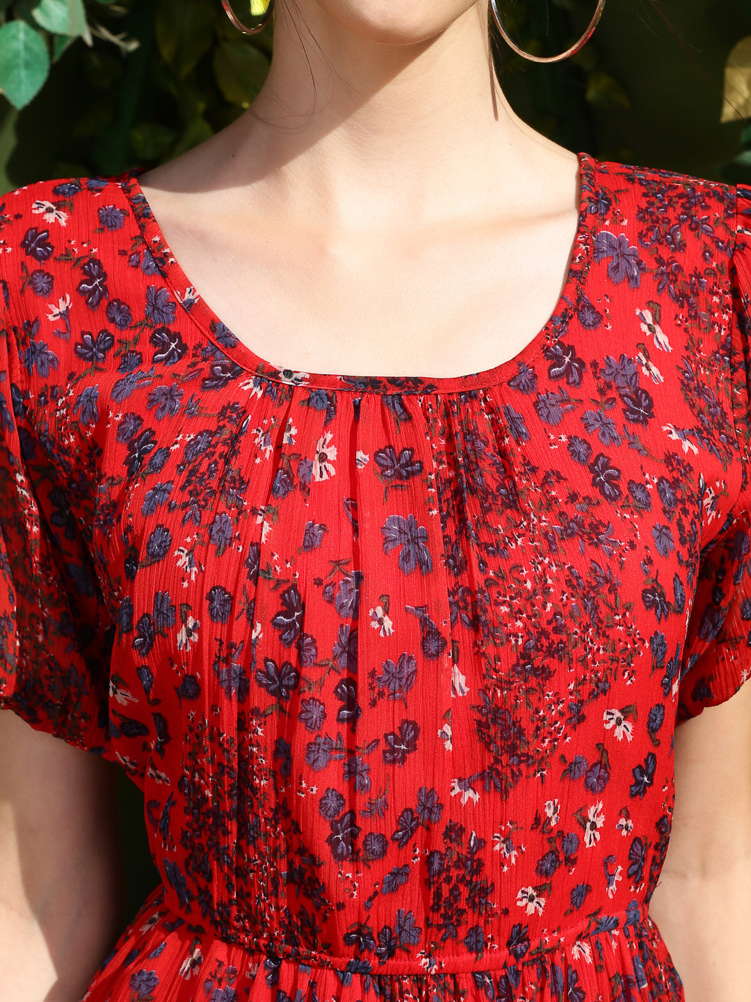 Red floral Mini Dress