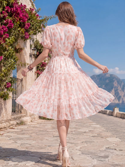 Chiffon Tie and Dye knee Dress