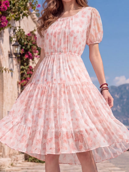 Chiffon Tie and Dye knee Dress