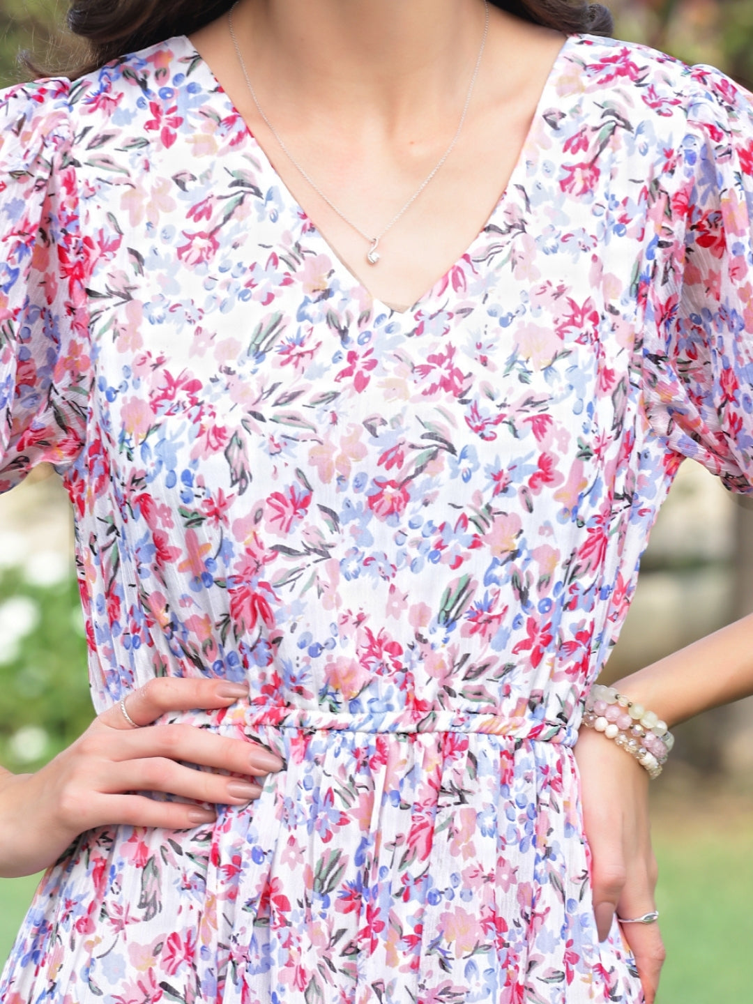 Leight weight flowy Pastel Bloom Vibe Check Twirling Dress