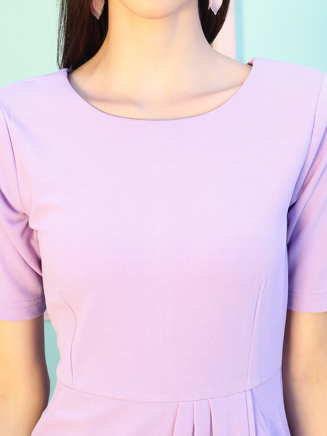 Mauve solid Mini Dress