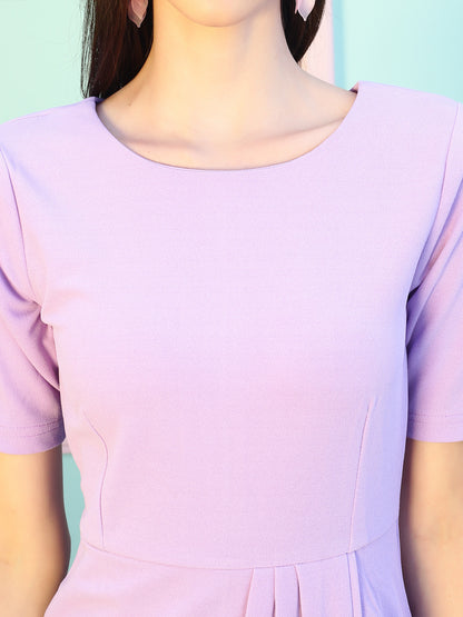 Mauve solid Mini Dress