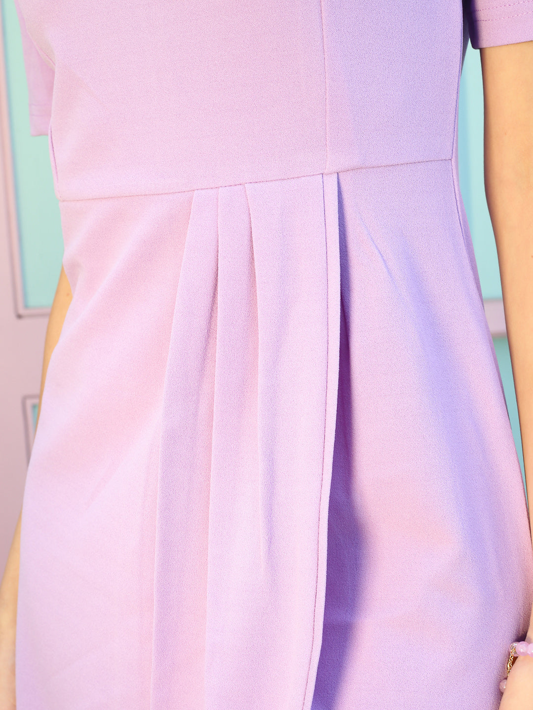 Mauve solid Mini Dress