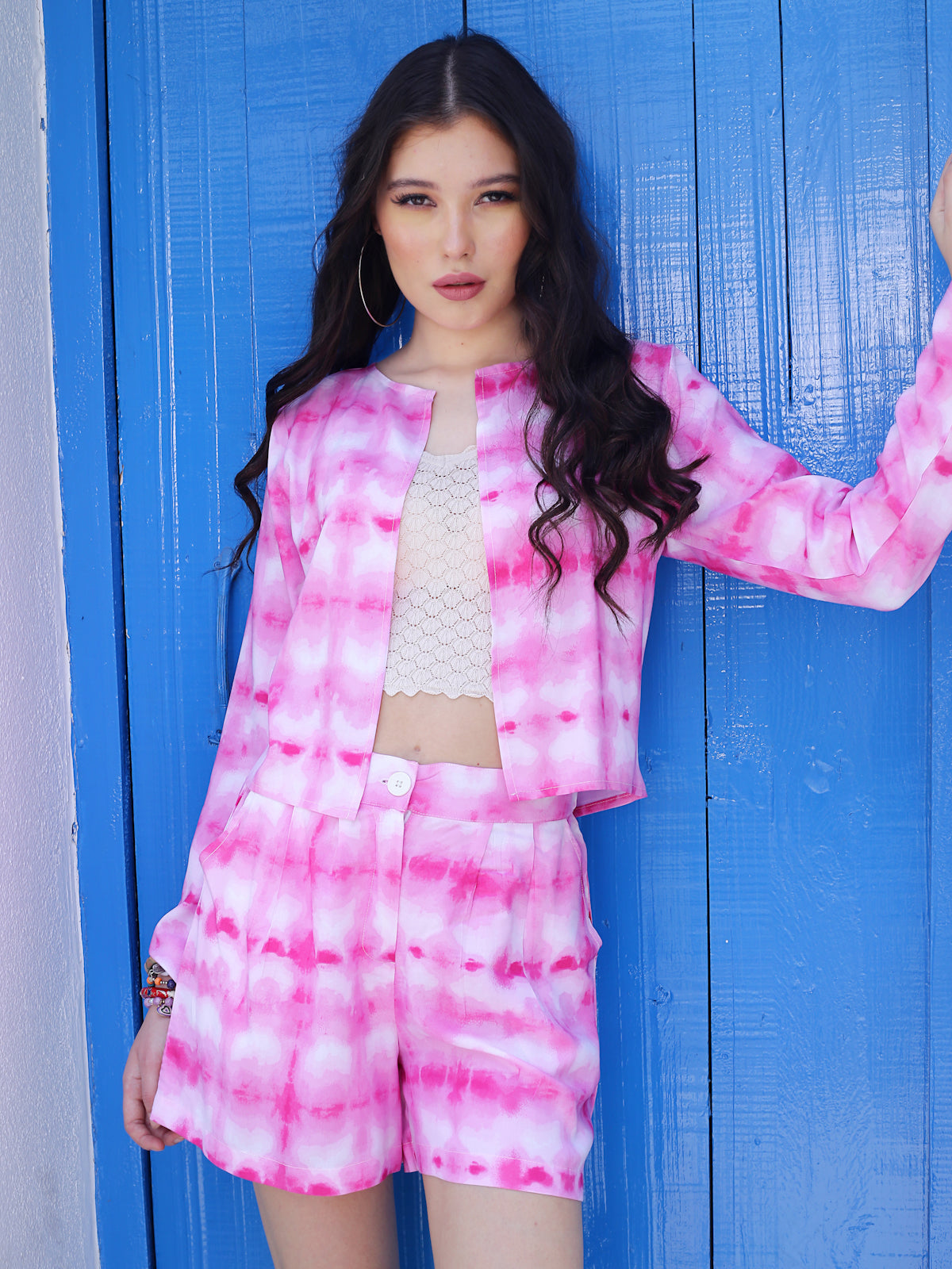 Pink Floral Mini Short