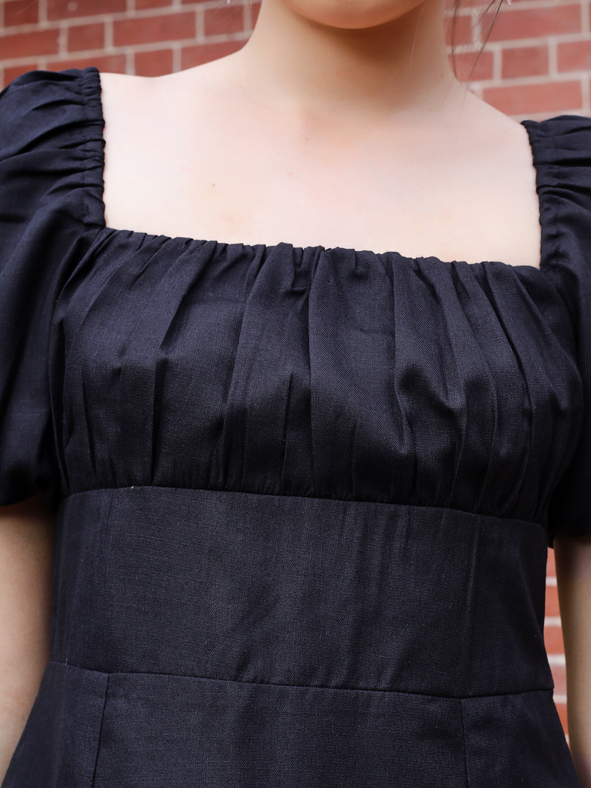 Black Solid Mini Dress