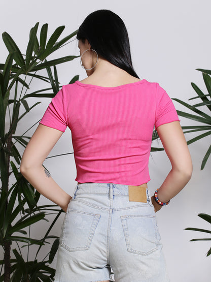 Fushia  Crop  Tops