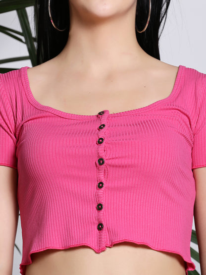 Fushia  Crop  Tops