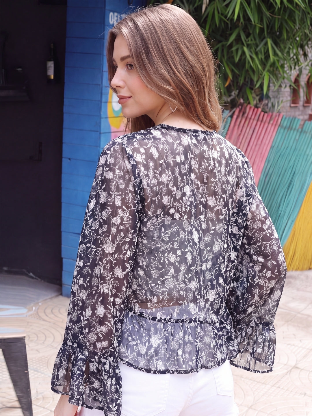 Chiffon Open Front Crop Shrug