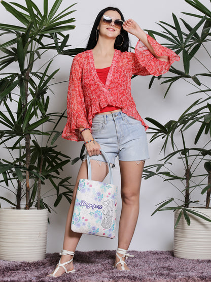 Red Floral Shrug