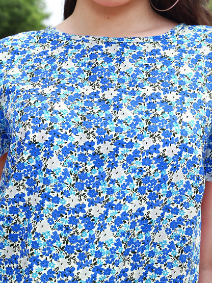 RBlue Floral Regular Top