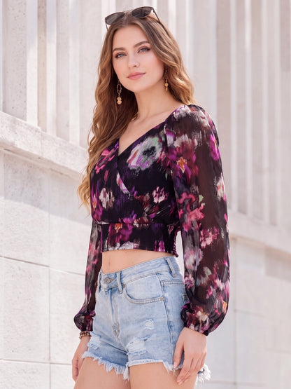 Georgette Floral Crop Top