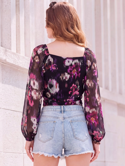 Georgette Floral Crop Top