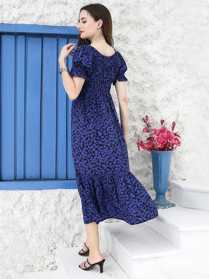 Blue  Floral Dress