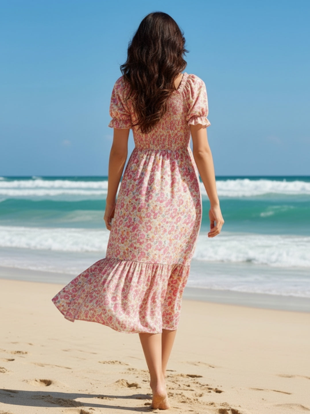 Premium Cotton Floral Midi boho Dress