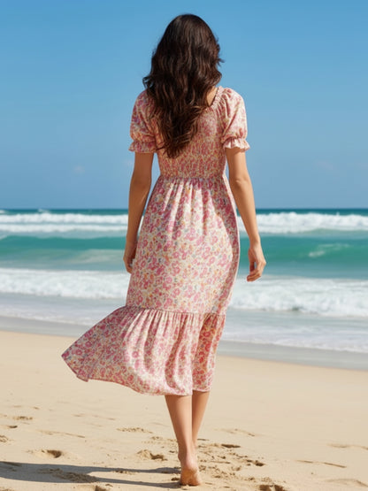 Premium Cotton Floral Midi boho Dress