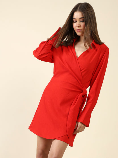Red Front Tie up dress