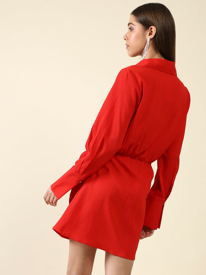 Red Front Tie up dress