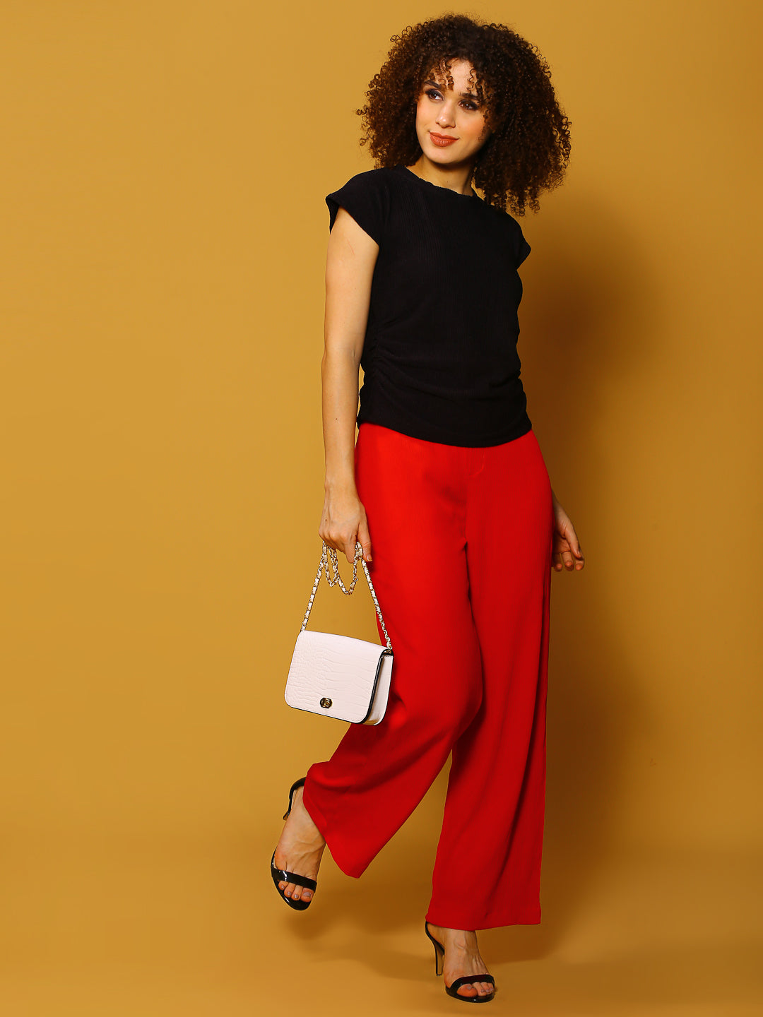 Fushia Solid PrintTrouser