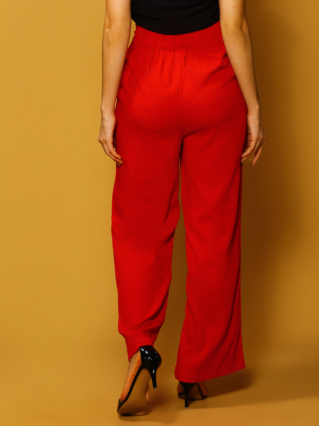 Fushia Solid PrintTrouser