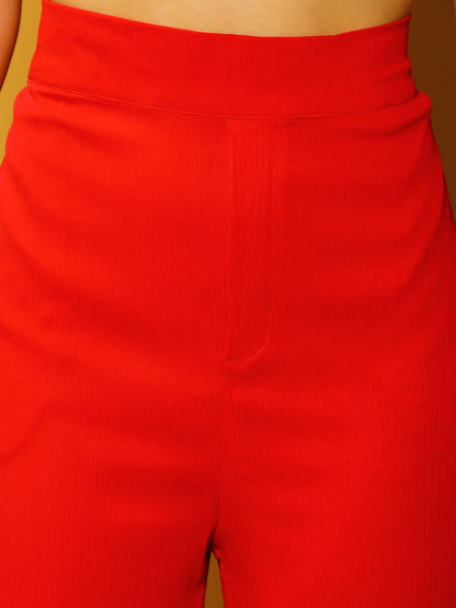 Fushia Solid PrintTrouser