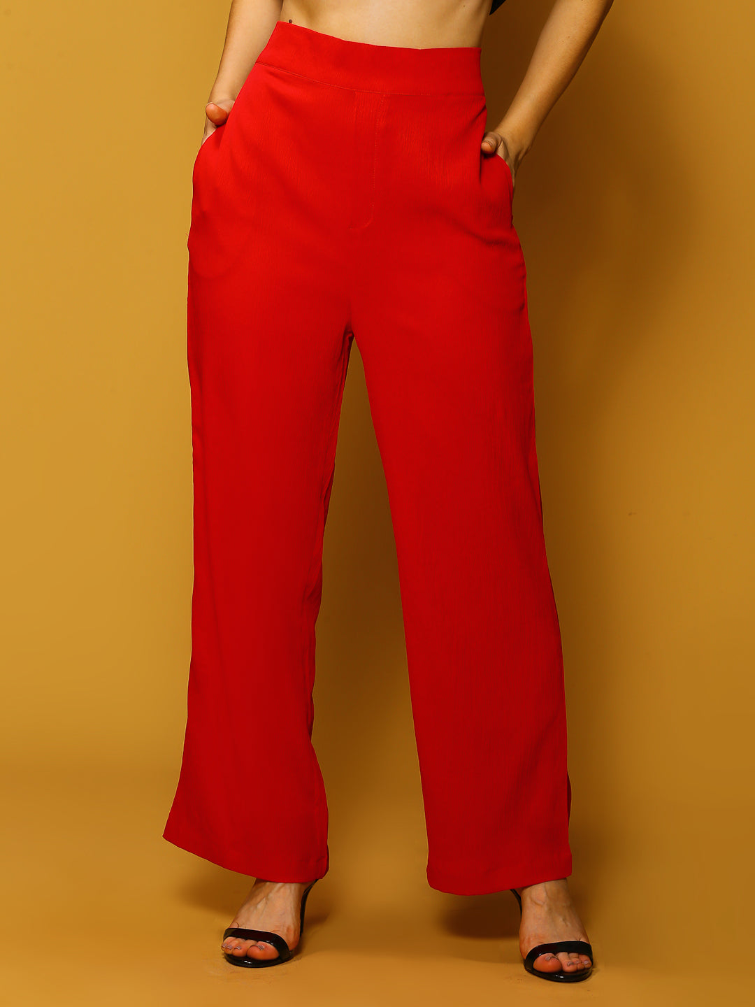 Fushia Solid PrintTrouser