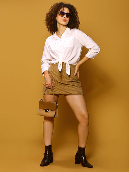 Offwhite Solid Shirt Top