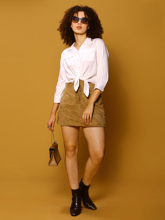 Offwhite Solid Shirt Top