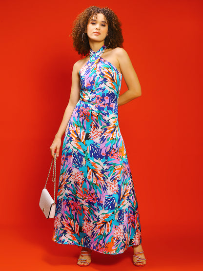 Halter neck maxi dress