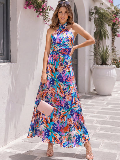 Satin Halter neck  maxi dress