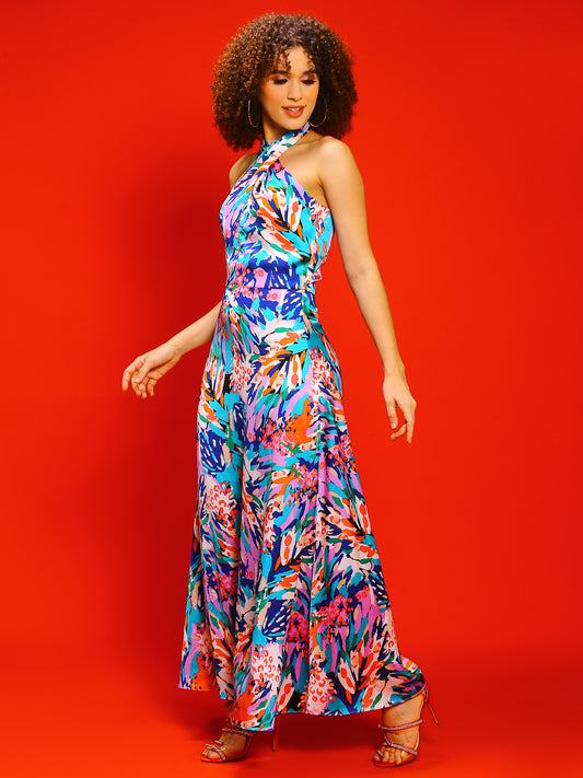 Halter neck maxi dress