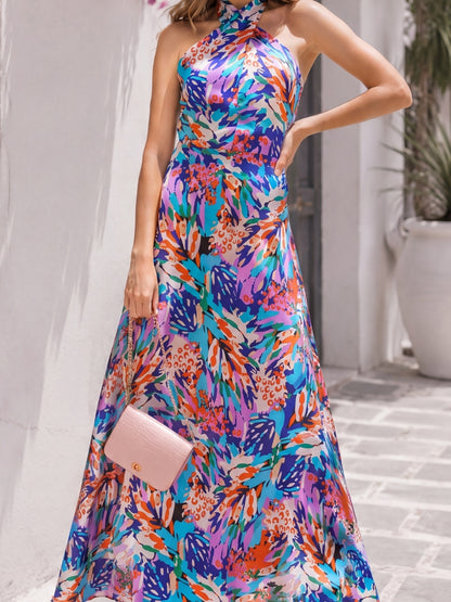 Satin Halter neck  maxi dress