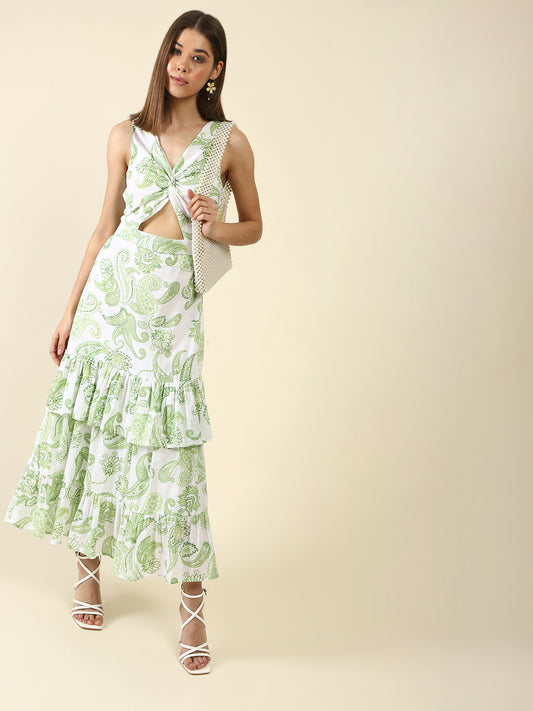Offwhitegreen Maxi Dress