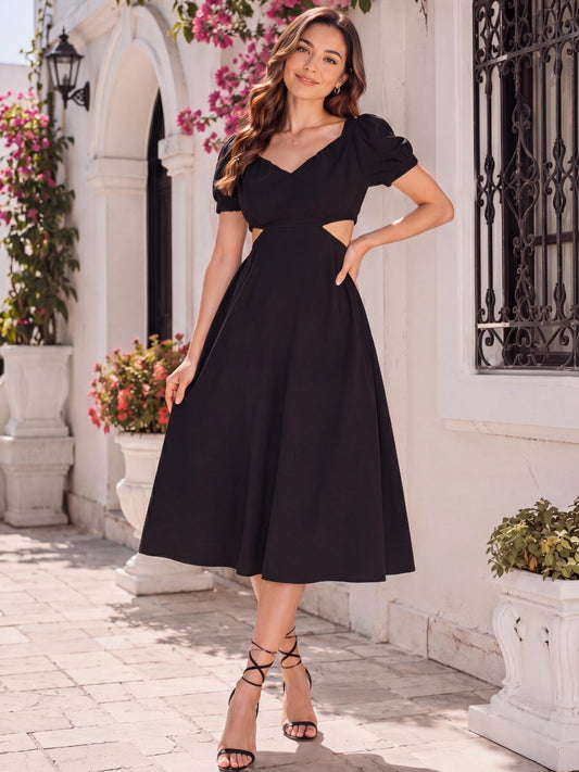 Premium Fabric Midi Dress