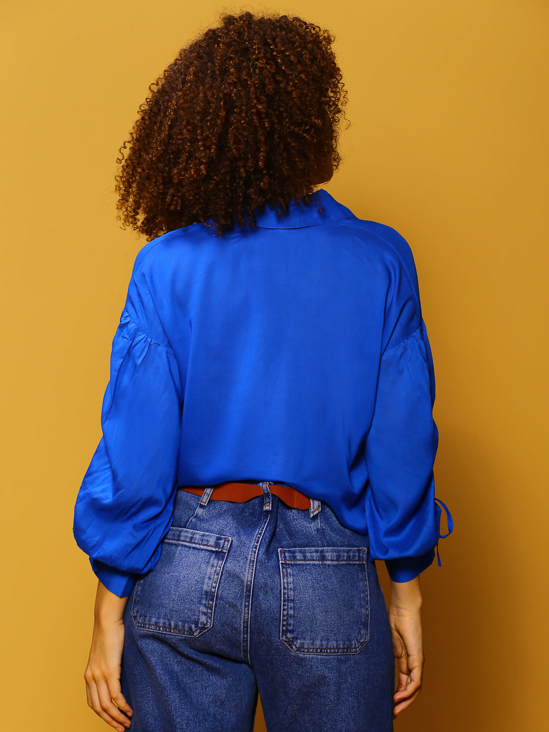 RblueSolid Crop Top