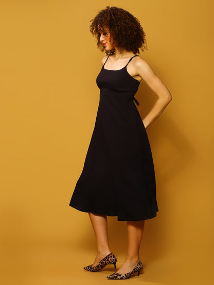 Tieups Black Midi Dress