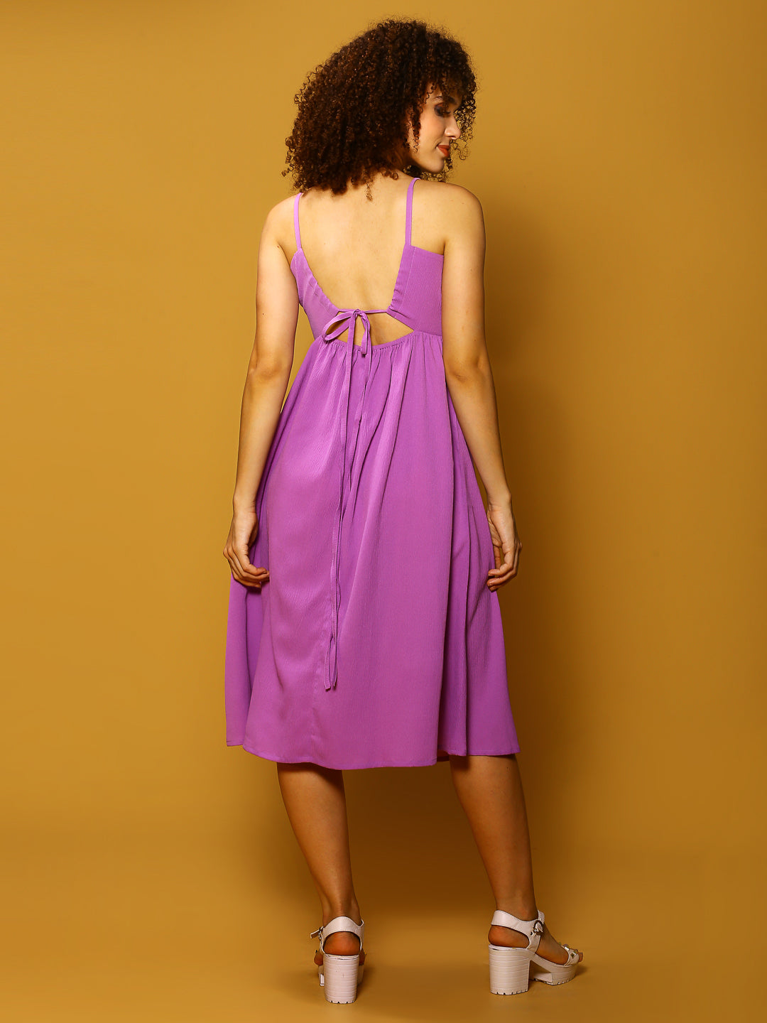 Tieups Purple Midi Dress