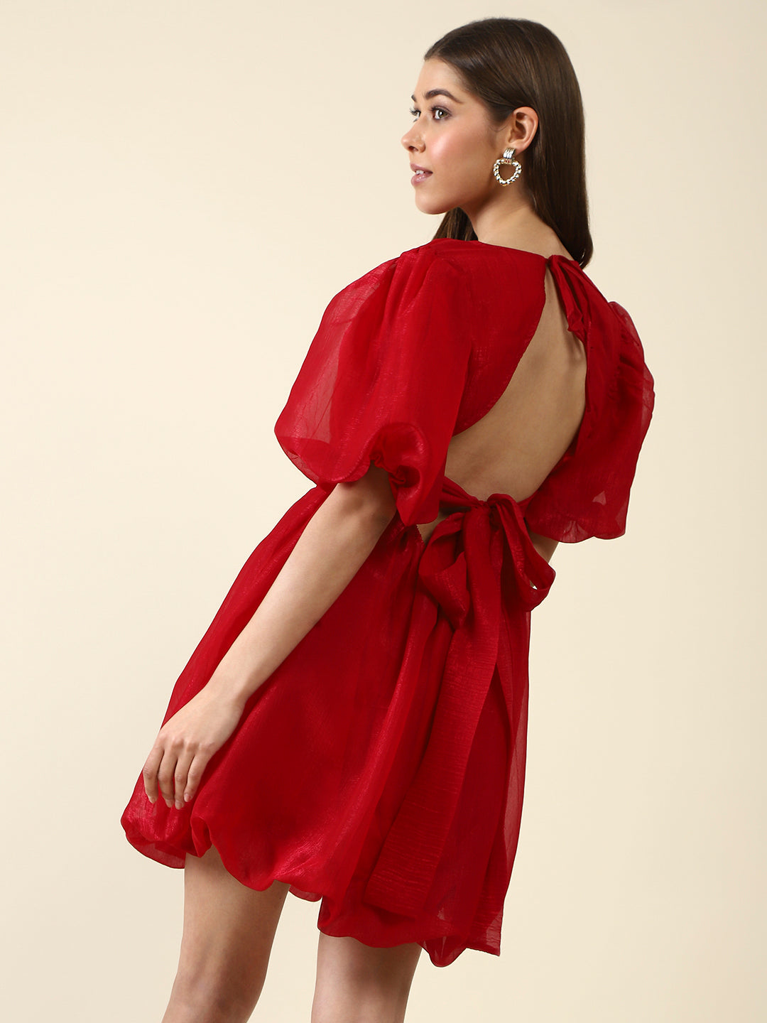 Red Fit-Flare Mini Dress