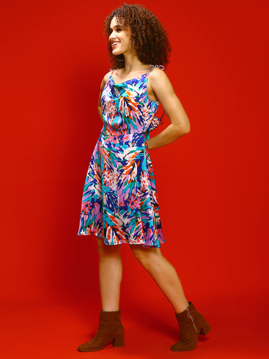 Back tie up  mini dress