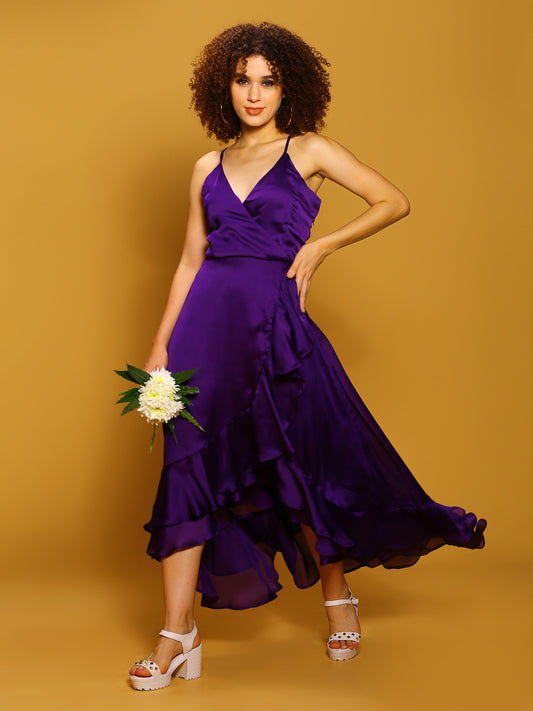 Purple Maxi Solid Dress