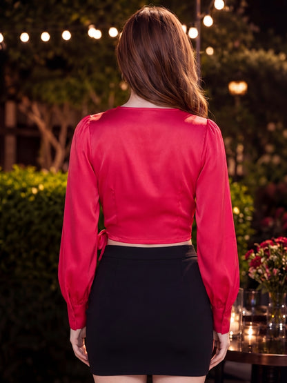 Tie up Crop Wrap Top