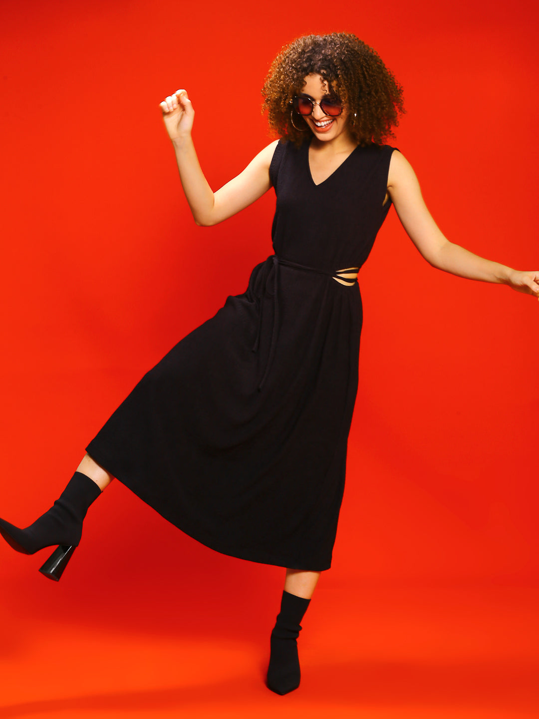 Black Cut out tie back