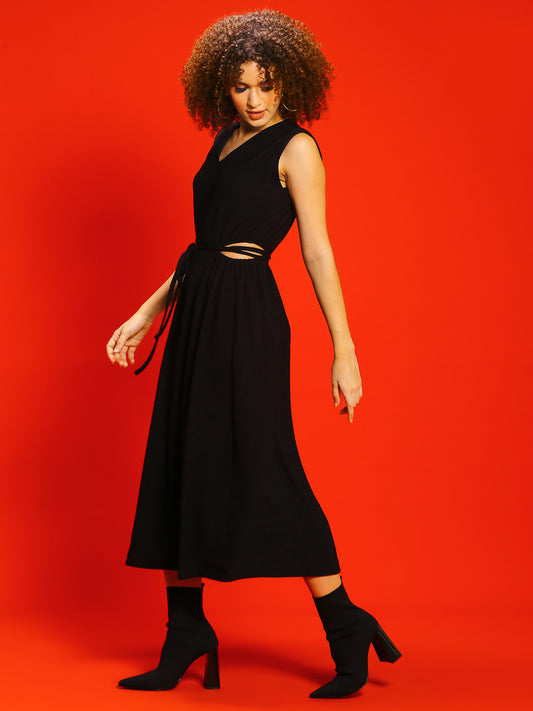 Black Cut out tie back