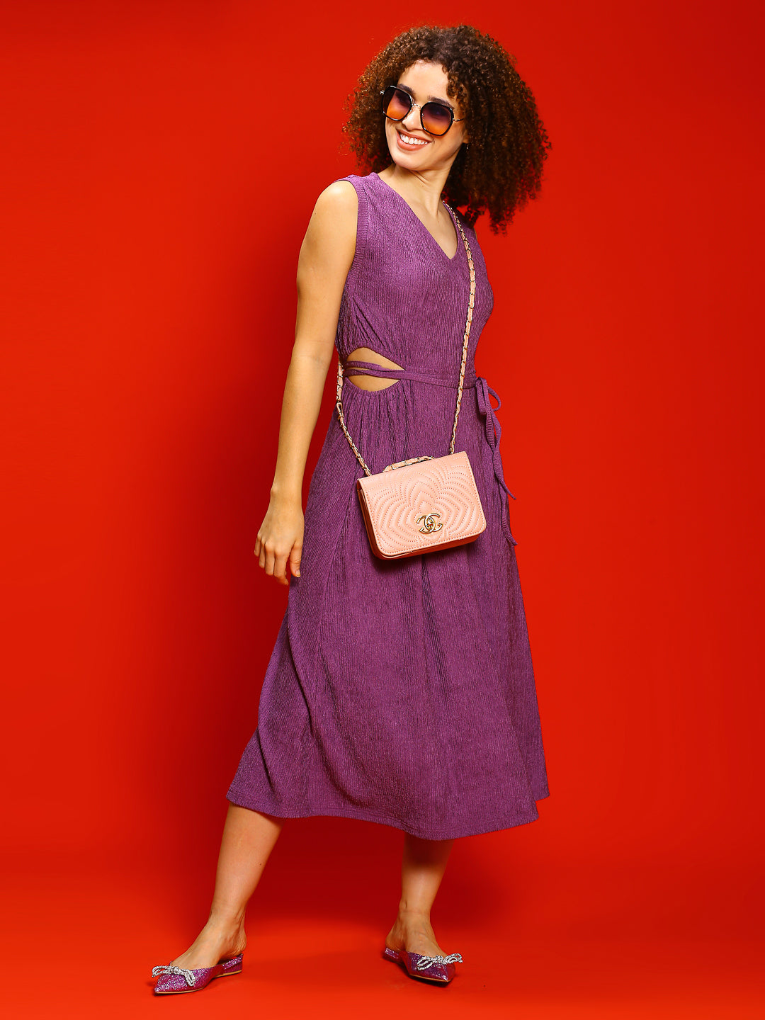 Mauve Cut out tie back