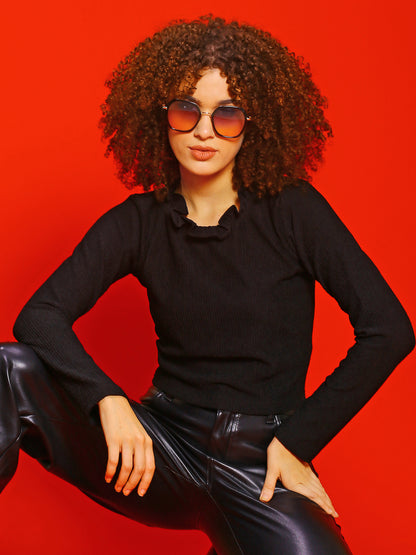 Strechable long sleve top