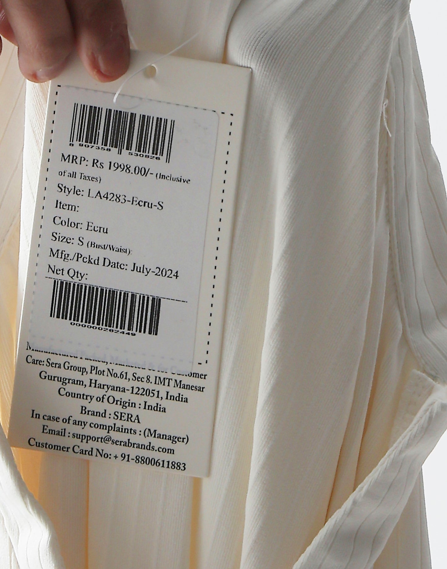 Women Solid Ecru Mini Fit and Flare Dress