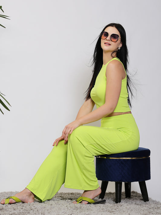 Lime GreenTop Palazzo Cord
