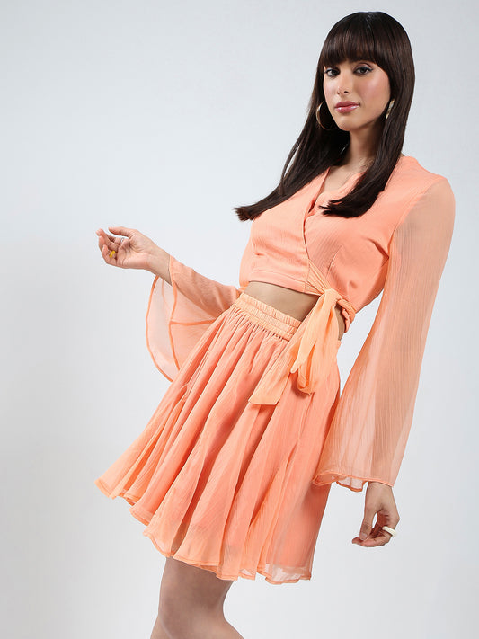 Coral Top Skirt Cord-Set