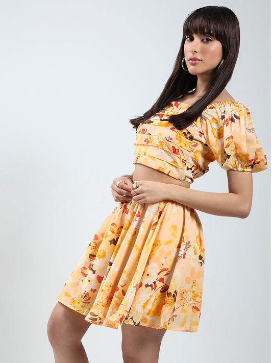 Yellow Top skirt Cord-Set